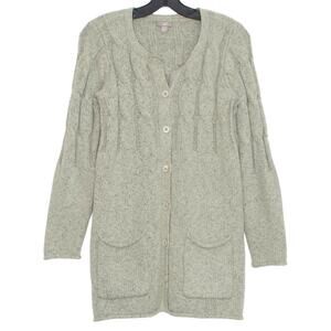 J Jill Cardigan Sweater Cable Knit Preppy Minimalist Cozy Grandma Cottagecore XS